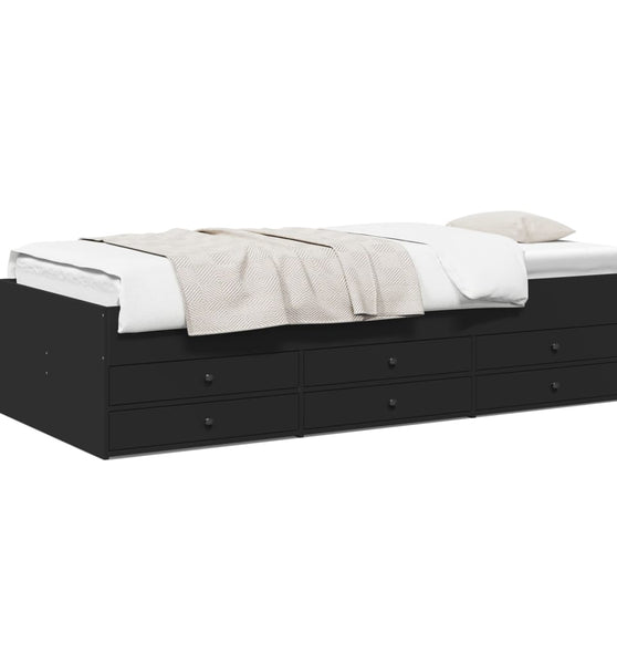 Tagesbett mit Schubladen Schwarz 90x190 cm Holzwerkstoff