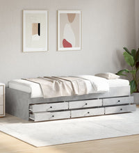 Tagesbett mit Schubladen Betongrau 90x190 cm Holzwerkstoff