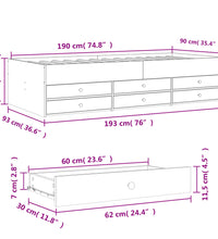 Tagesbett Schubladen Braun Eiche-Optik 90x190 cm Holzwerkstoff