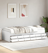 Tagesbett mit Schubladen Weiß 75x190 cm Holzwerkstoff