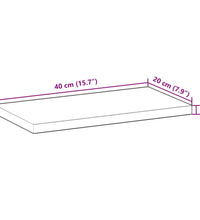 Schweberegal 40x20x2 cm Massivholz Akazie Unbehandelt