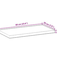 Schweberegale 3 Stk. 60x20x2 cm Massivholz Akazie Unbehandelt