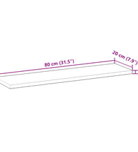 Schweberegale 2 Stk. 80x20x2 cm Massivholz Akazie Unbehandelt