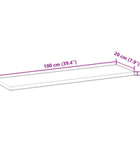 Schweberegale 2 Stk. 100x20x2 cm Massivholz Akazie Unbehandelt