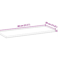 Schweberegale 3 Stk. 80x30x2 cm Massivholz Akazie Unbehandelt