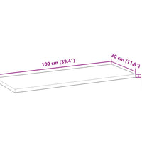 Schweberegale 2 Stk. 100x30x2 cm Massivholz Akazie Unbehandelt