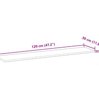 Schweberegal 120x30x2 cm Massivholz Akazie Unbehandelt