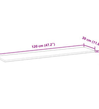 Schweberegale 2 Stk. 120x30x2 cm Massivholz Akazie Unbehandelt