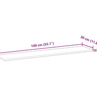 Schweberegale 2 Stk. 140x30x2 cm Massivholz Akazie Unbehandelt