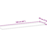 Schweberegale 2 Stk. 160x30x2 cm Massivholz Akazie Unbehandelt