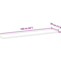 Schweberegale 3 Stk. 160x30x2 cm Massivholz Akazie Unbehandelt