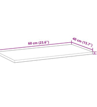 Schweberegal 60x40x2 cm Massivholz Akazie Unbehandelt