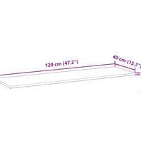 Schweberegal 120x40x2 cm Massivholz Akazie Unbehandelt