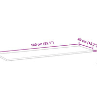 Schweberegale 2 Stk. 140x40x2 cm Massivholz Akazie Unbehandelt