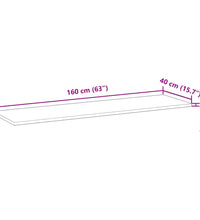 Schweberegal 160x40x2 cm Massivholz Akazie Unbehandelt