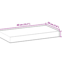 Schweberegal 40x20x4 cm Massivholz Akazie Unbehandelt