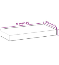 Schweberegale 3 Stk. 40x20x4 cm Massivholz Akazie Unbehandelt