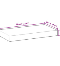 Schweberegal 60x20x4 cm Massivholz Akazie Unbehandelt