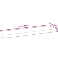 Schweberegal 80x20x4 cm Massivholz Akazie Unbehandelt