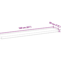 Schweberegale 2 Stk. 160x20x4 cm Massivholz Akazie Unbehandelt