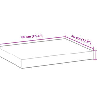 Schweberegal 60x30x4 cm Massivholz Akazie Unbehandelt