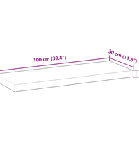 Schweberegale 2 Stk. 100x30x4 cm Massivholz Akazie Unbehandelt