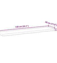 Schweberegale 2 Stk. 140x30x4 cm Massivholz Akazie Unbehandelt