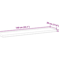 Schweberegale 3 Stk. 140x30x4 cm Massivholz Akazie Unbehandelt