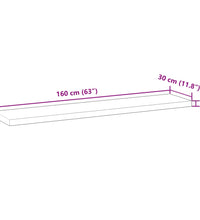 Schweberegale 2 Stk. 160x30x4 cm Massivholz Akazie Unbehandelt