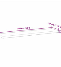 Schweberegale 4 Stk. 160x30x4 cm Massivholz Akazie Unbehandelt