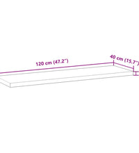 Schweberegal 120x40x4 cm Massivholz Akazie Unbehandelt