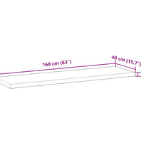 Schweberegale 2 Stk. 160x40x4 cm Massivholz Akazie Unbehandelt