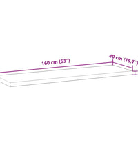 Schweberegale 4 Stk. 160x40x4 cm Massivholz Akazie Unbehandelt