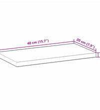 Schweberegal 40x20x2 cm Ölbeschichtung Massivholz Akazie