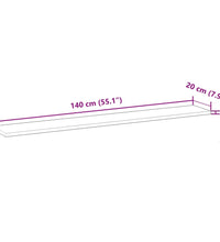Schweberegal 140x20x2 cm Massivholz Akazie Ölbehandelt