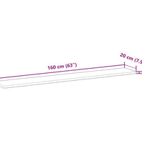 Schweberegal 160x20x2 cm Massivholz Akazie Ölbehandelt