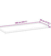 Schweberegale 2 Stk. 100x30x2 cm Massivholz Akazie Ölbehandelt