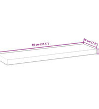 Schweberegale 2 Stk. 80x20x4 cm Massivholz Akazie Ölbehandelt