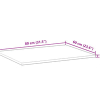 Waschtischplatte Unbehandelt 80x60x2 cm Massivholz Akazie