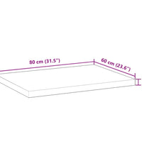 Waschtischplatte Unbehandelt 80x60x4 cm Massivholz Akazie