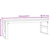 Couchtisch 110x35x38 cm Massivholz Teak