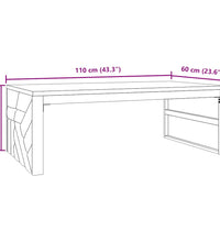 Couchtisch 110x60x38 cm Massivholz Teak