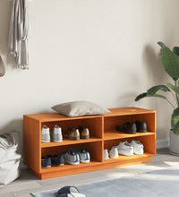 Schuhschrank Wachsbraun 110x34x45 cm Massivholz Kiefer