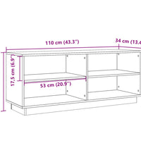 Schuhschrank Wachsbraun 110x34x45 cm Massivholz Kiefer
