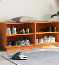 Schuhschrank Wachsbraun 110x34x45 cm Massivholz Kiefer