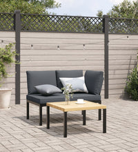 Gartenbank mit Kissen Schwarz Aluminium