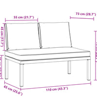 Gartenbank mit Kissen Schwarz Aluminium