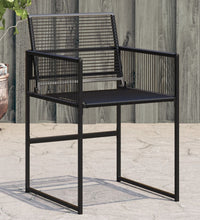 Gartenstühle 4 Stk. Schwarz Poly Rattan