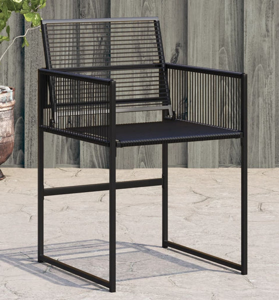 Gartenstühle 4 Stk. Schwarz Poly Rattan