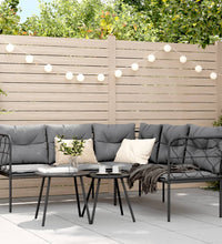 Gartensofa in L-Form mit Kissen Schwarz Stahl und Textilene